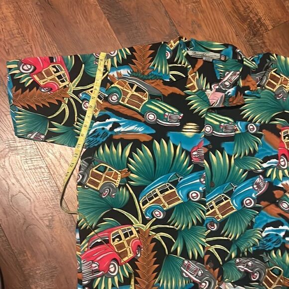 Pineapple Connections by Hey Man Woody Print Hawaiian Shirt size L - Picture 7 of 11